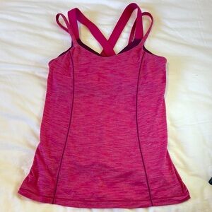 Pink Lululemon Double Strap Tank Top